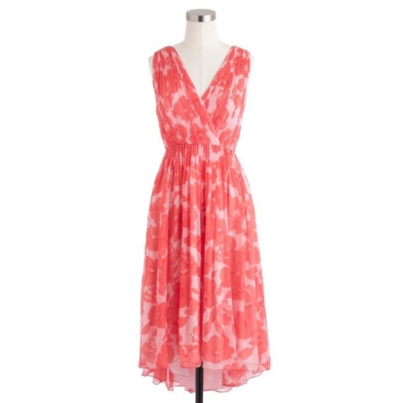 J.Crew Frances Watercolor Floral Silk Dress v-day - Picture 2 of 7